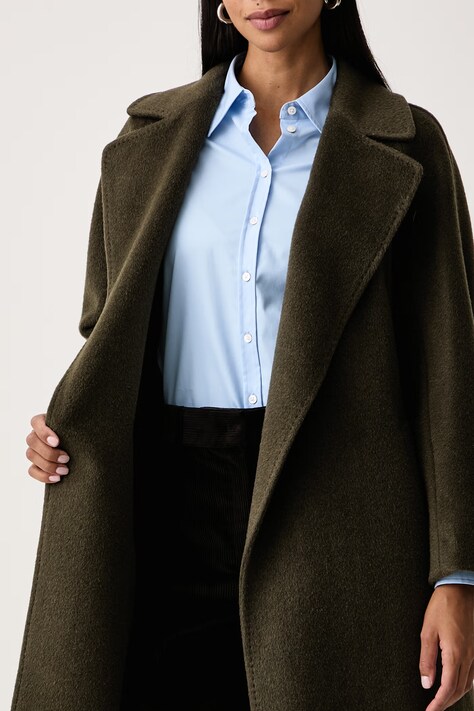 Weekend Max Mara Płaszcz damski z wełną WKDTEMPERA zielony 2625016072600