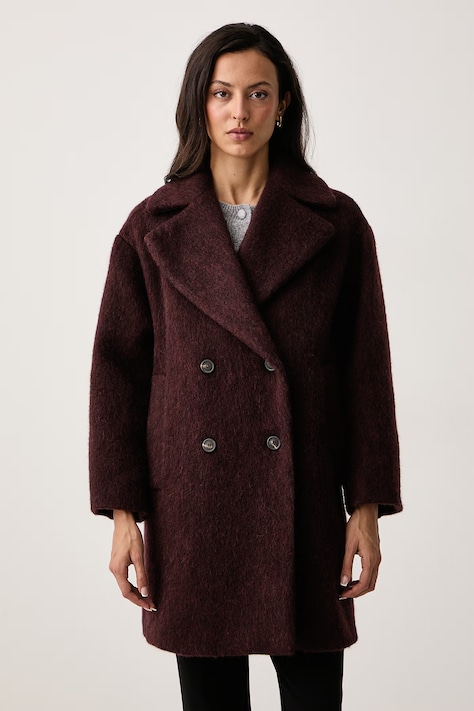 Weekend Max Mara Płaszcz damski z wełną WKDACCENTO bordowy 2625016062600