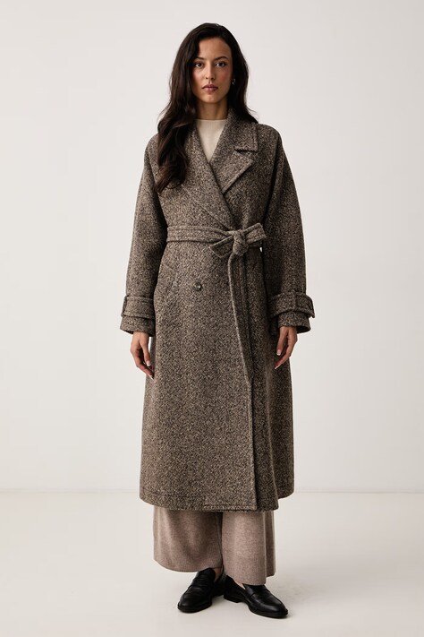 Weekend Max Mara Płaszcz damski wełniany WKDTEMA brązowy 2625016042600