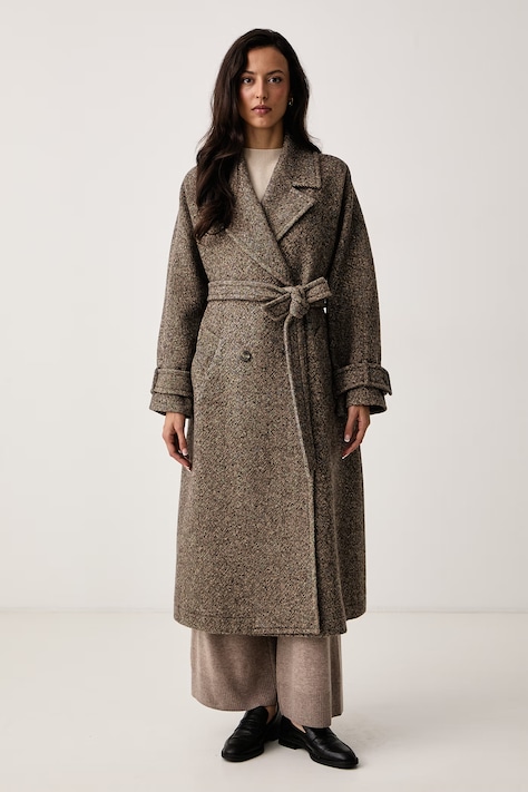 Weekend Max Mara Płaszcz damski wełniany WKDTEMA brązowy 2625016042600