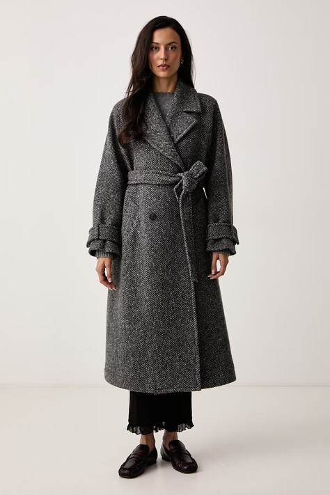 Weekend Max Mara Płaszcz damski wełniany WKDTEMA szary 2625016042600