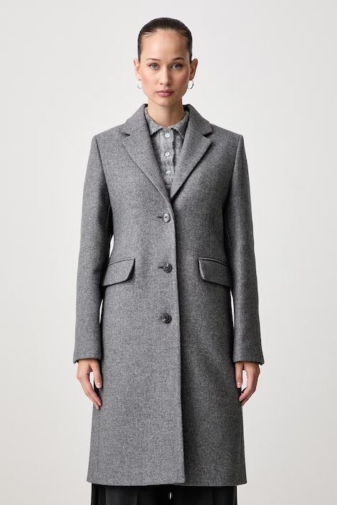 Tommy Hilfiger Plašč ženski z volno siv WW0WW53698