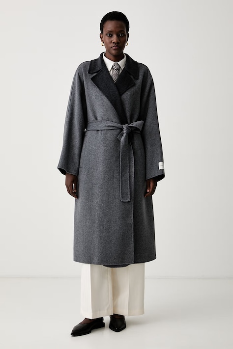 Calvin Klein kabát dámský s vlnou šedý LV044H538G