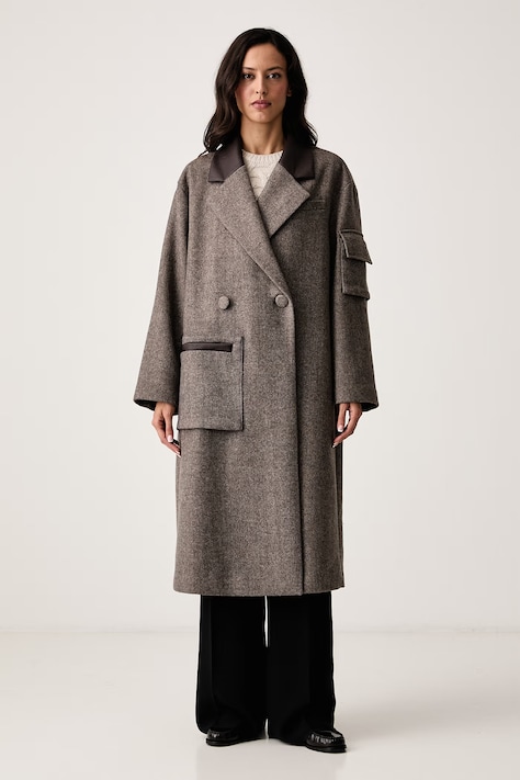 Armani Exchange Kaput za žene s vunom smeđi XW002451 AF26075