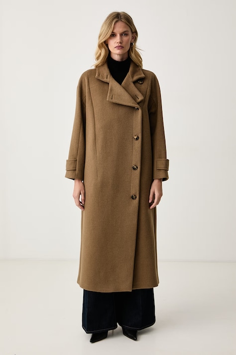 Trussardi Двусторонний плащ для женщин с шерстью коричневый 0007A000450N
