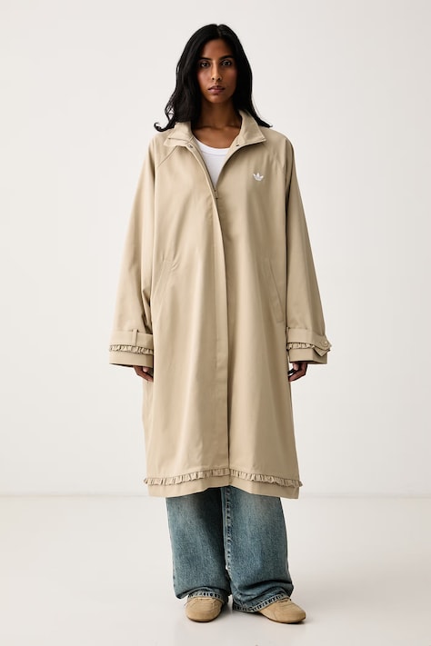 adidas Originals Płaszcz damski z bawełną beżowy LG4288