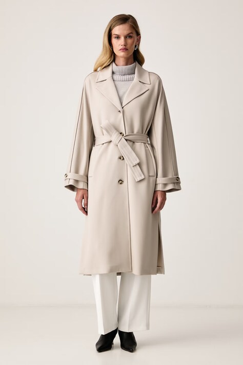 MM by Max Mara női kabát viszkózzal MMLESPOSTO bézs 2626906037600