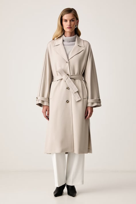 MM by Max Mara palton pentru femei cu vâscoză MMLESPOSTO bej 2626906037600
