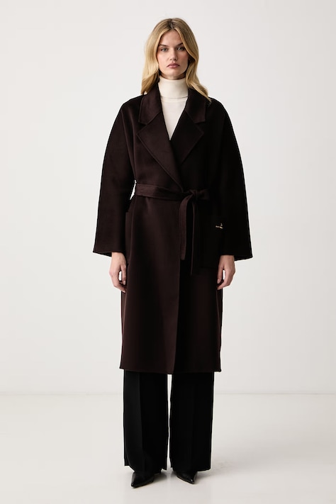 Elisabetta Franchi Płaszcz damski wełniany brązowy CP01D66E2