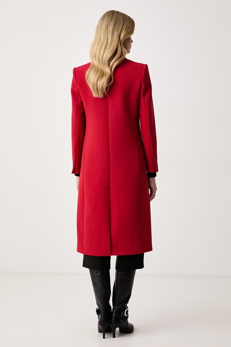Elisabetta Franchi Elegancki płaszcz damski czerwony CP00866E2
