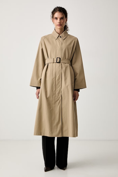 Weekend Max Mara Trencz damski z bawełną WKDANGUS beżowy 2625026041600