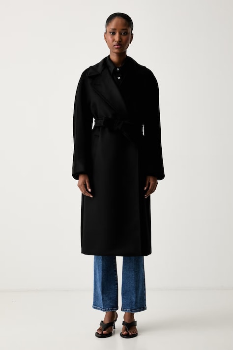 Weekend Max Mara płaszcz damski wełniany WKDRESINA czarny 2625016021600