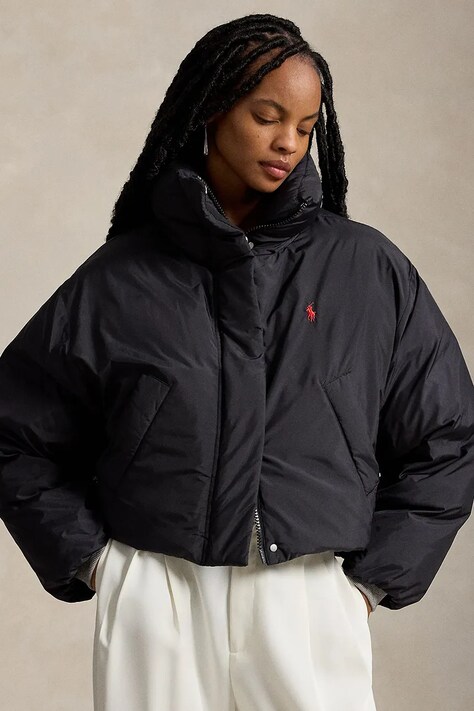 Polo Ralph Lauren POLY TAFF-WVN-COAT kurtka puchowa damska czarna 211B17279001
