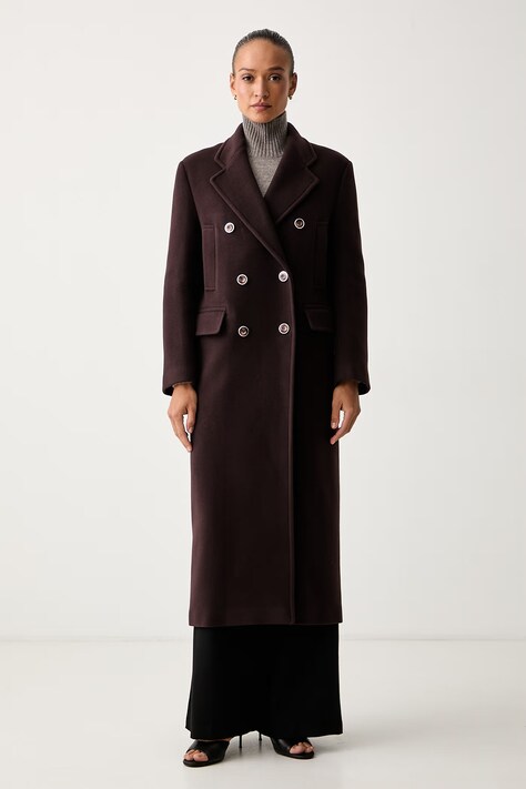 Pinko plašč ženski z volno bordo 107487 A3FG