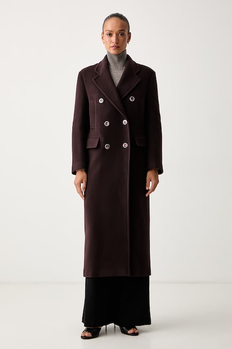 Pinko plašč ženski z volno bordo 107487 A3FG
