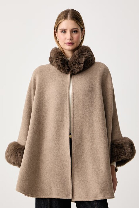 Twinset Poncho damskie beżowe 262TO5730