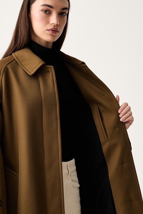 A.P.C. пальто жіноче з вовною mac colette — AW26-KPDZZ1, зелений — фото 6