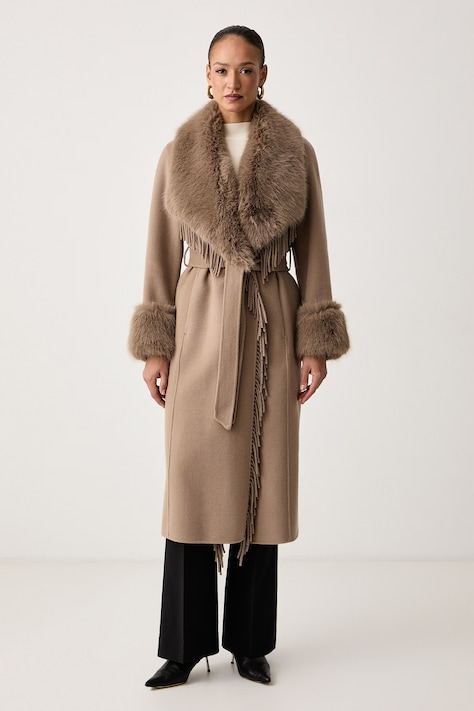 Marciano by Guess Kabát dámský s vlnou NEW LILIANA béžový G6BL04 W4335