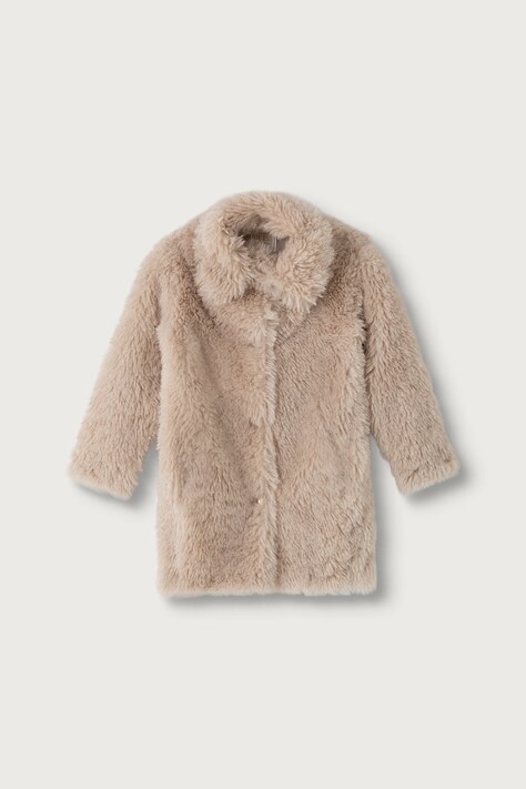 Guess Płaszcz ze sztucznego futra dziecięcy beżowy J6BL17 W4010
