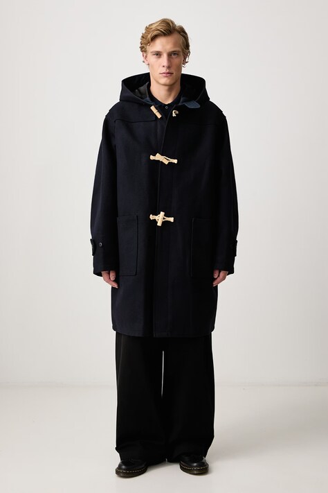 Visvim Płaszcz z wełną męski granatowy 125205013014