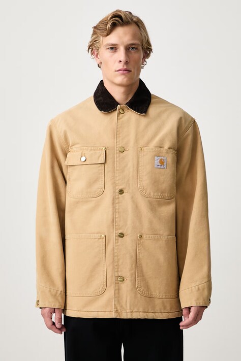 Carhartt WIP OG Chore Coat krótka kurtka bawełniana męska beżowa I035613
