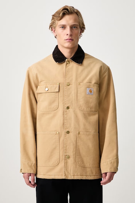 Carhartt WIP OG Chore Coat krótka kurtka bawełniana męska beżowa I035613
