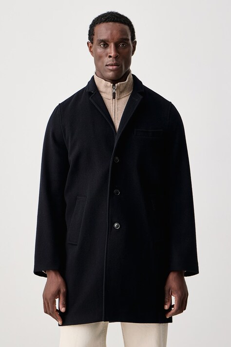 Barbour Płaszcz męski z wełną granatowy MWO0317