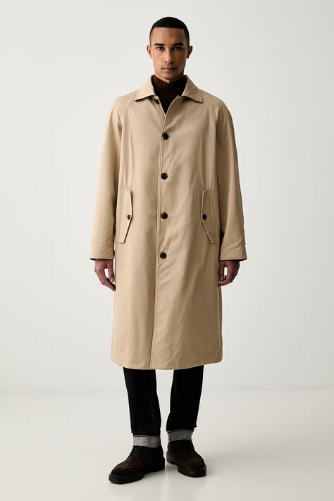 Trussardi płaszcz dwustronny męski wełniany beżowy 0009M000013N