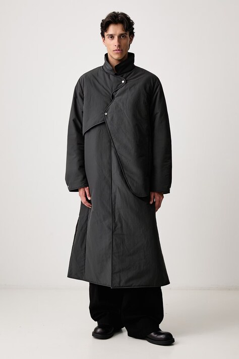 HELIOT EMIL Płaszcz męski czarny AW26PRE_M_01_015