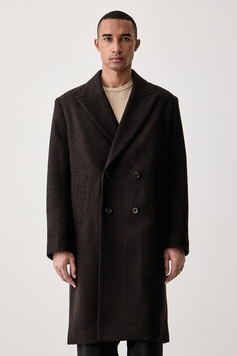 PS Paul Smith Płaszcz męski z wełną brązowy M2R-A220-W22789