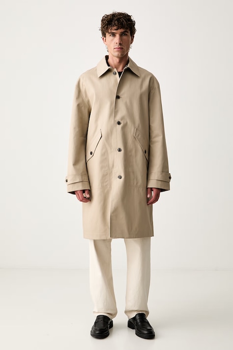 Tommy Hilfiger duster pentru bărbați din bumbac bej MW0MW43527