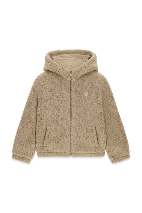 Guess Krótka kurtka dziecięca beżowa L6BL14 W4099