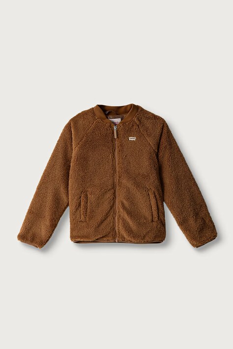 Levi's Μπλούζα με κουμπιά παιδική φλις LT WT SHERPA JACKET καφέ 9ER308