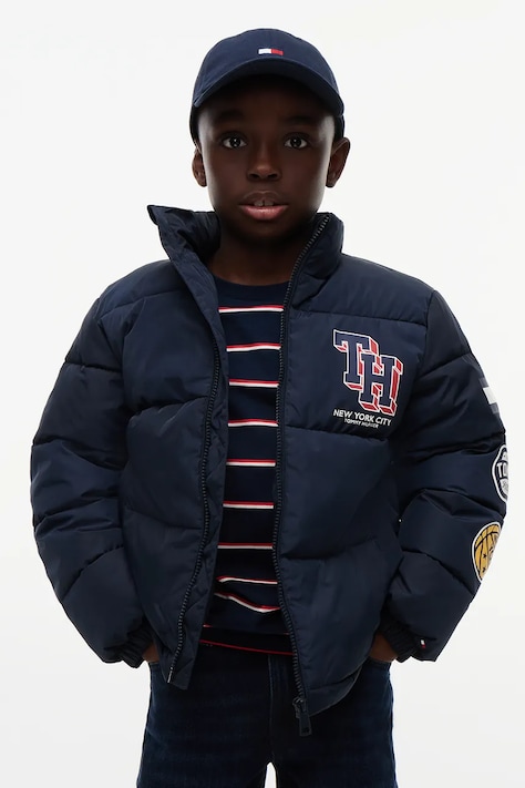 Tommy Hilfiger Kurtka puchowa dziecięca granatowa KB0KB10616