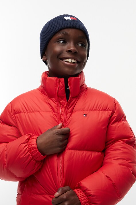 Tommy Hilfiger Kurtka puchowa dziecięca czerwona KB0KB10091