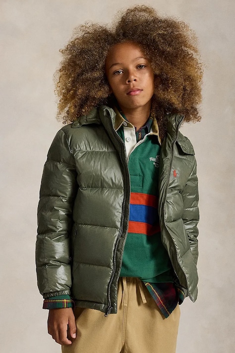 Polo Ralph Lauren пухено яке за деца зелено 323978459500