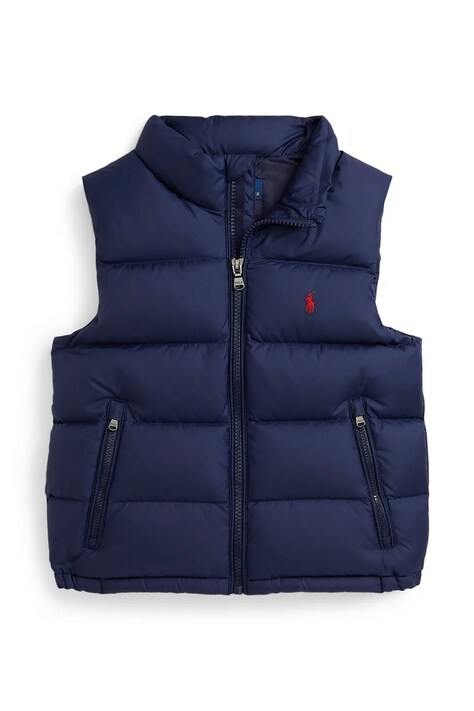 Polo Ralph Lauren smanicato in piumino per bambini blu navy 322969863002