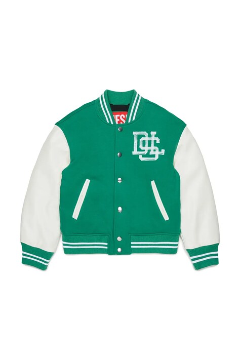 Diesel Kurtka varsity dziecięca JBAND JACKET zielona J02997