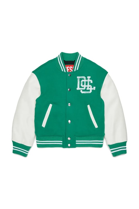 Diesel Kurtka varsity dziecięca JBAND JACKET zielona J02997