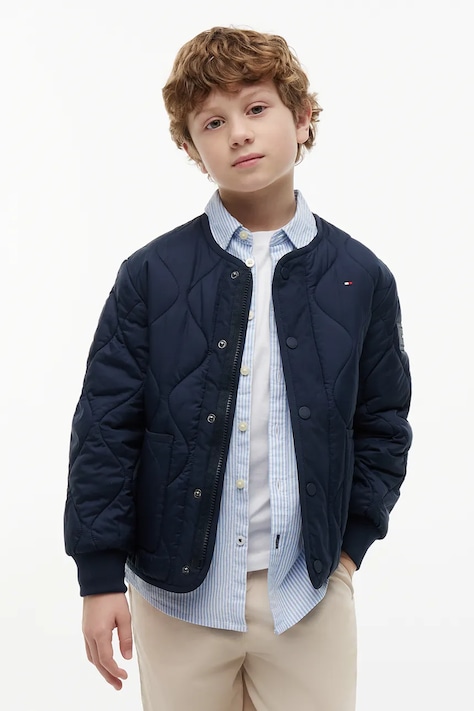 Tommy Hilfiger kurtka przejściowa dziecięca granatowa KS0KS00751