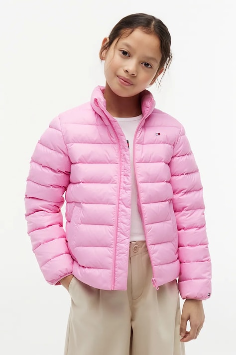 Tommy Hilfiger kurtka puchowa dziecięca granatowa KS0KS00652