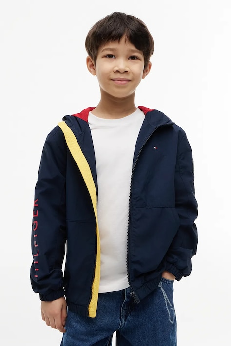 Tommy Hilfiger kurtka przejściowa dziecięca granatowa KB0KB10587