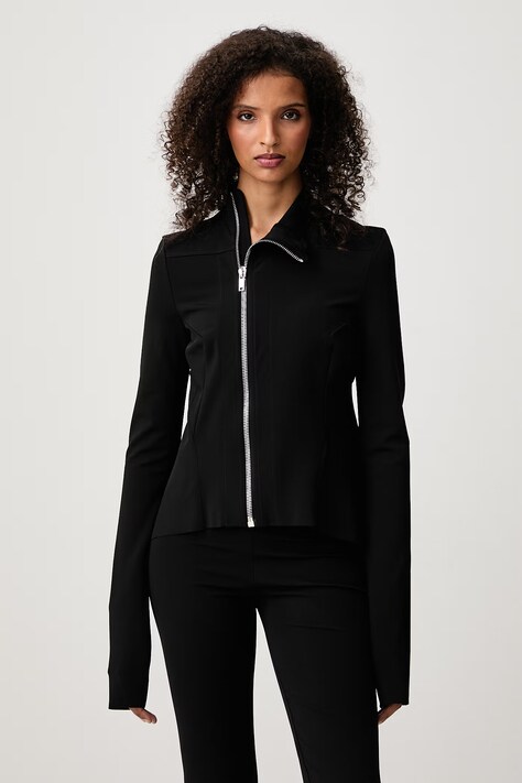 Rick Owens Lilies Naska Gary krótka kurtka damska z wiskozą czarna LI02F2704.JCVS