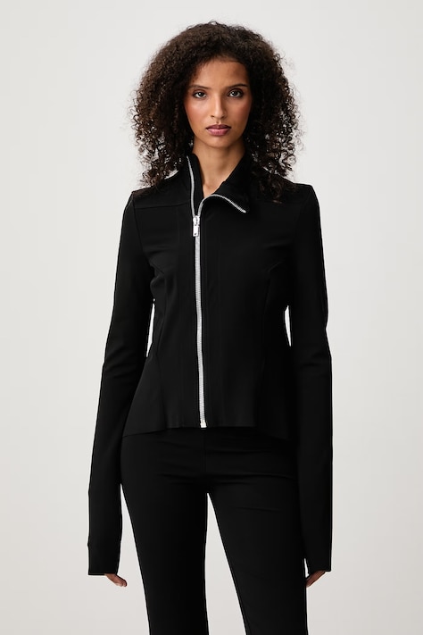 Rick Owens Lilies Naska Gary krótka kurtka damska z wiskozą czarna LI02F2704.JCVS