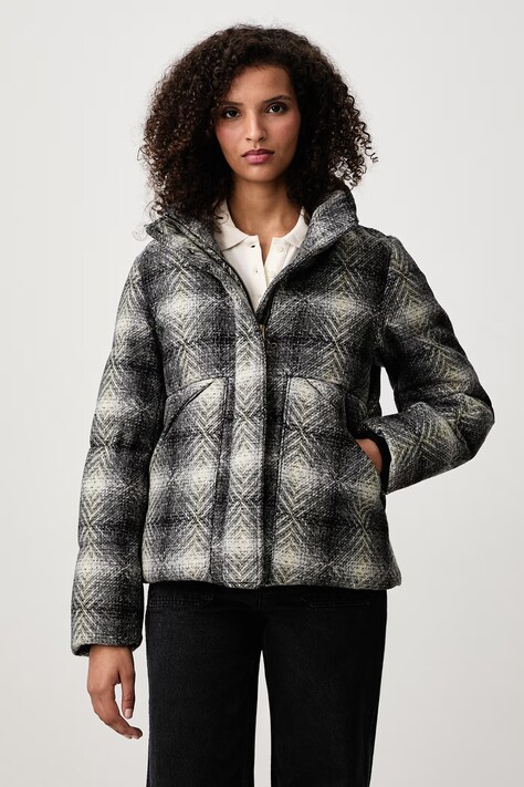 Woolrich CFWWOU2258FRUT5485 kurtka puchowa damska wełniana beżowa Aztec