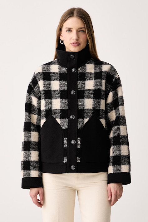 Woolrich CFWWOS2029FRUT5488 kurtka przejściowa damska z wełną beżowa Gentry