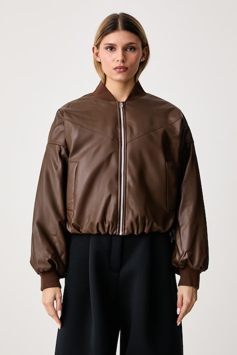 Nike Sportswear Яке бомбър дамско от имитация на кожа Therma-FIT кафяво IF5903.259