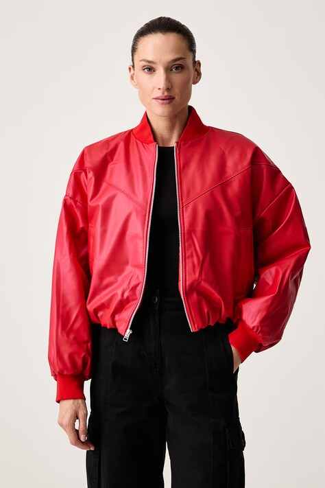 Nike Sportswear Giacca bomber da donna in similpelle Therma-FIT rossa IF5903.657