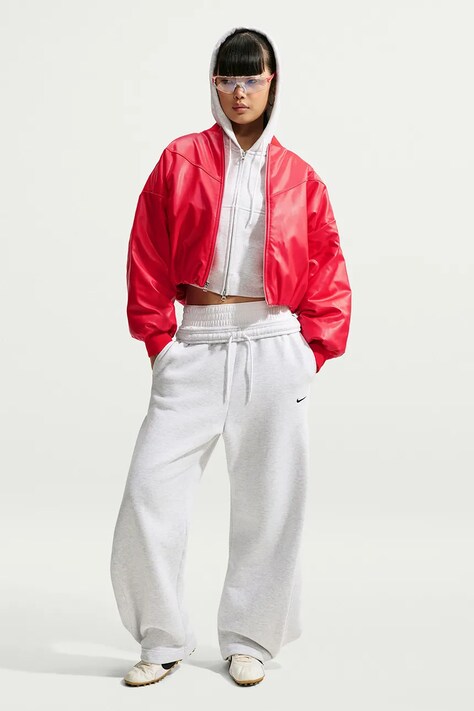 Nike Sportswear Bomberka dziecięca z imitacji skóry Therma-FIT czerwona IF5903.657