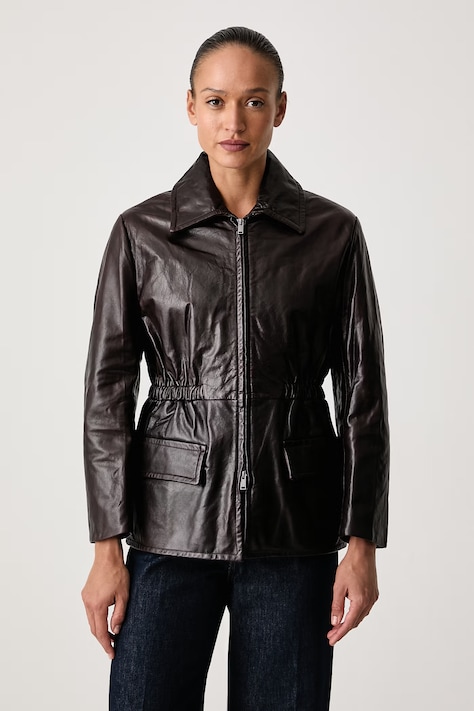 Weekend Max Mara Kurtka przejściowa damska skórzana WKSCOMO brązowa 2625446016